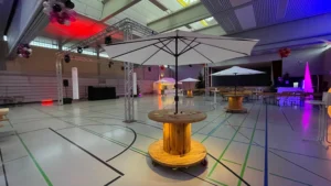 CDRUM Stehtisch Ø 130 cm, naturfarben, beleuchtet